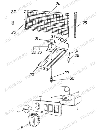 Взрыв-схема холодильника Acec SBM225 - Схема узла Cooling system 017